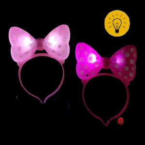 VINCHA RATONA MOO PLASTICA LUMINOSA ROSA Y FUCSIA X 1